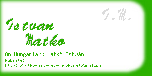 istvan matko business card